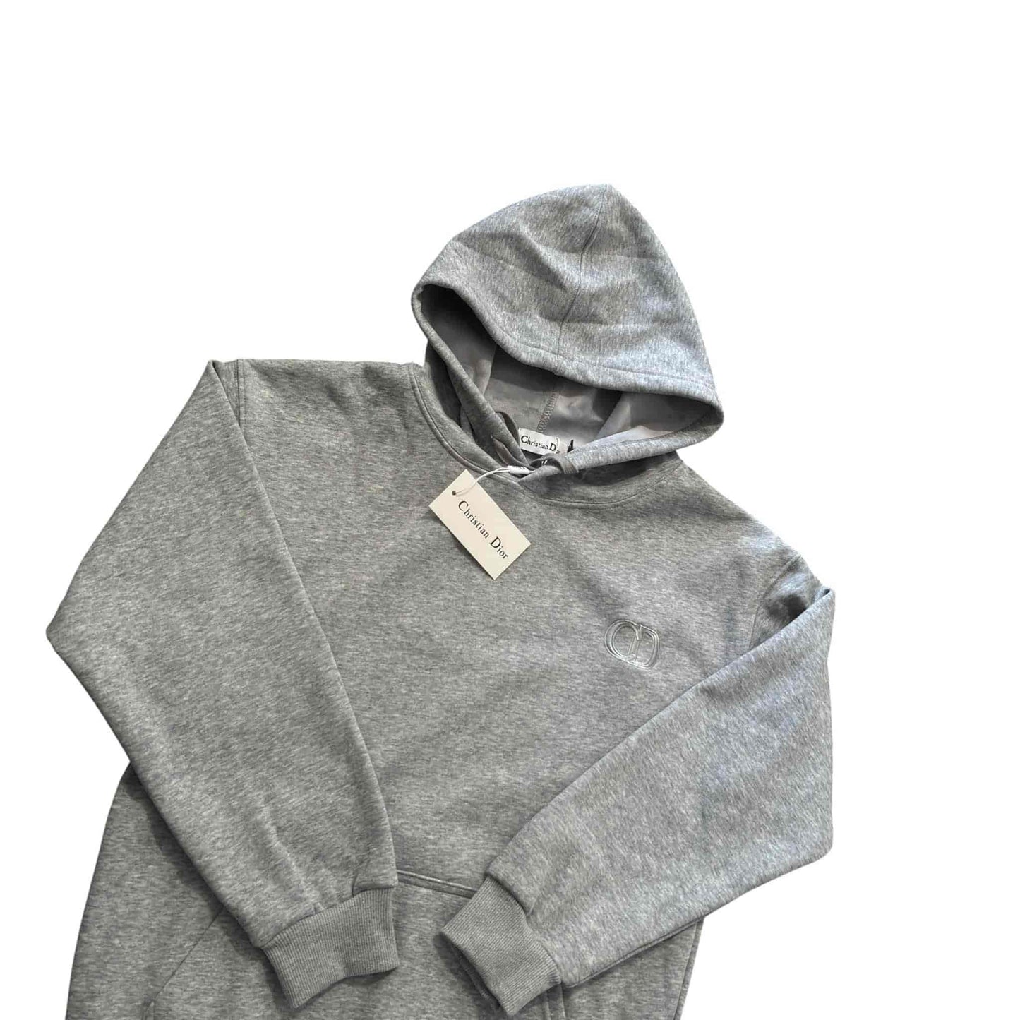 Dior CD Gray Embroidered Hoodie