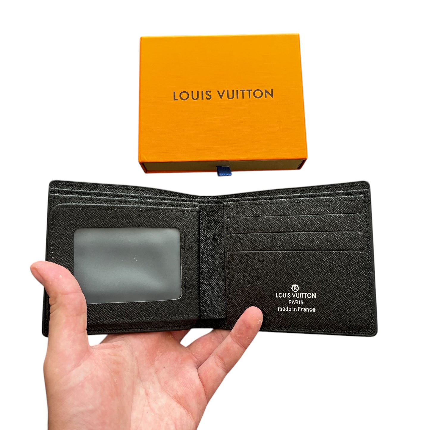 L-V Black Squared Monogram Wallet