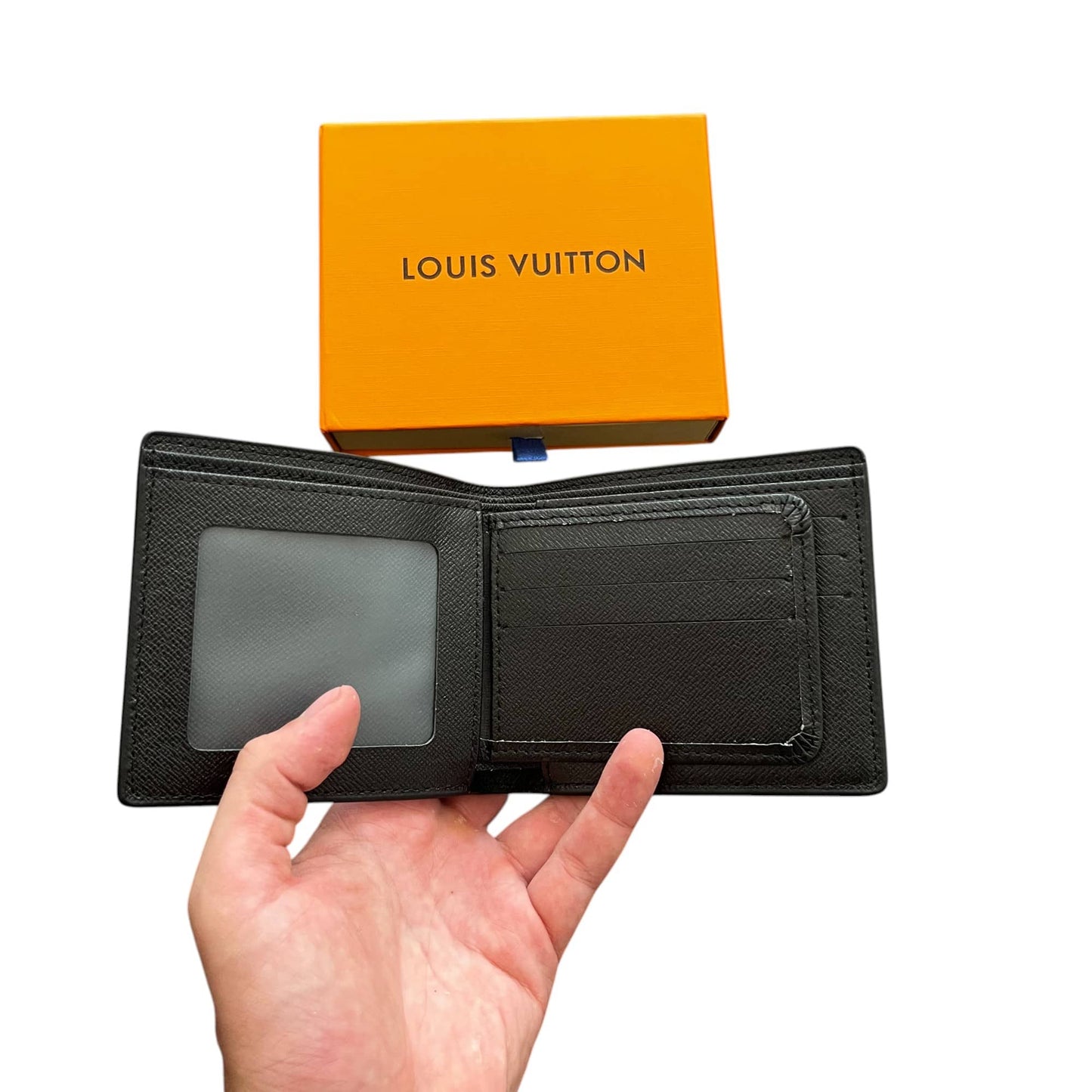 L-V Monogram Pattern Black Wallet