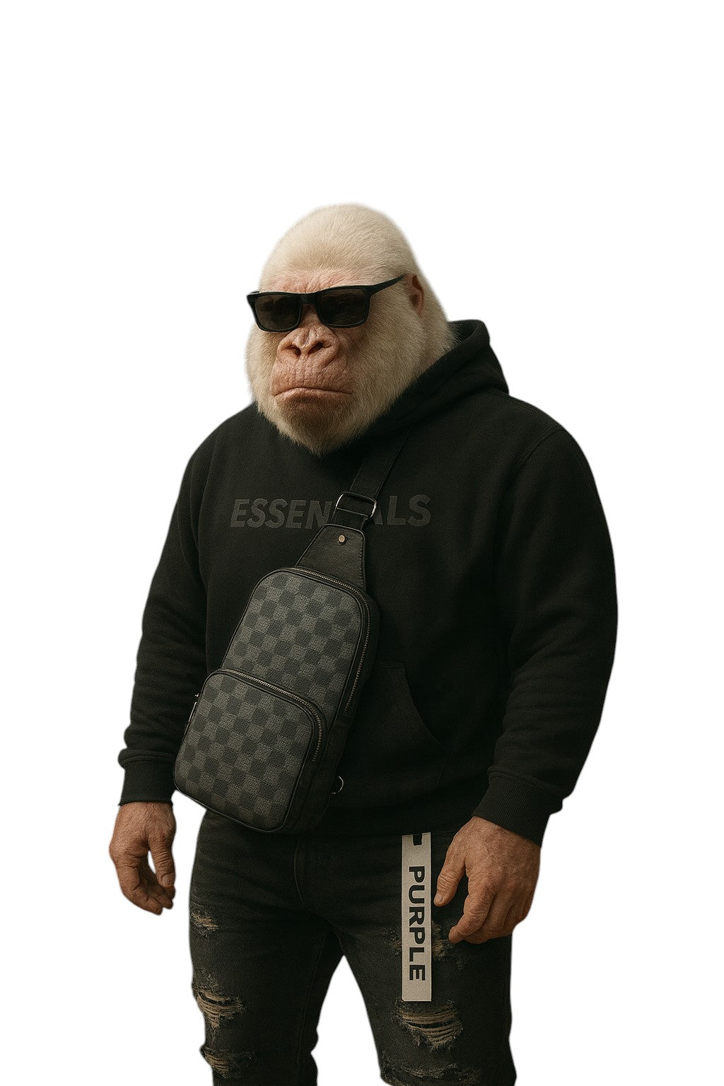 L-V Graphite Sling Crossbody Bag