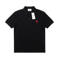 Ami Paris Ami De Coeur Polo Shirt Black