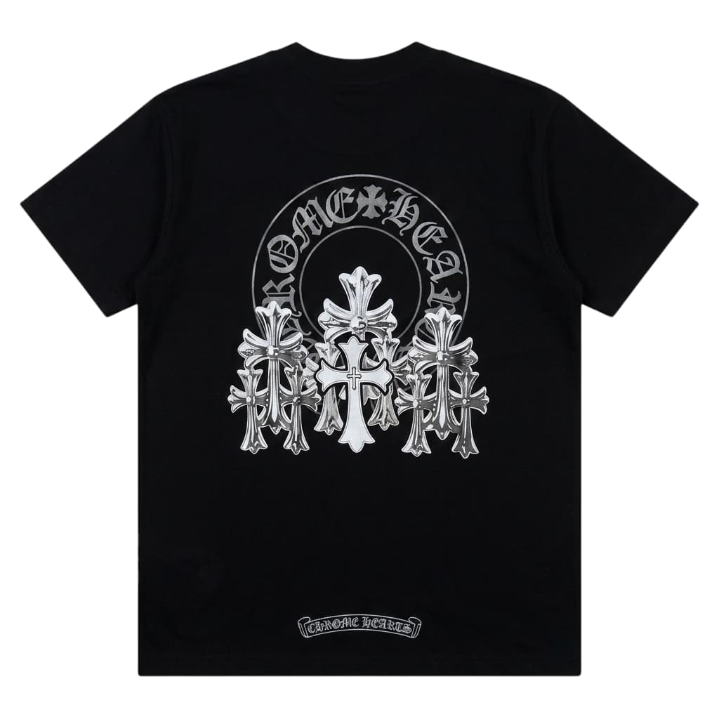 Chrome Hearts Black Silver Cross Tshirt