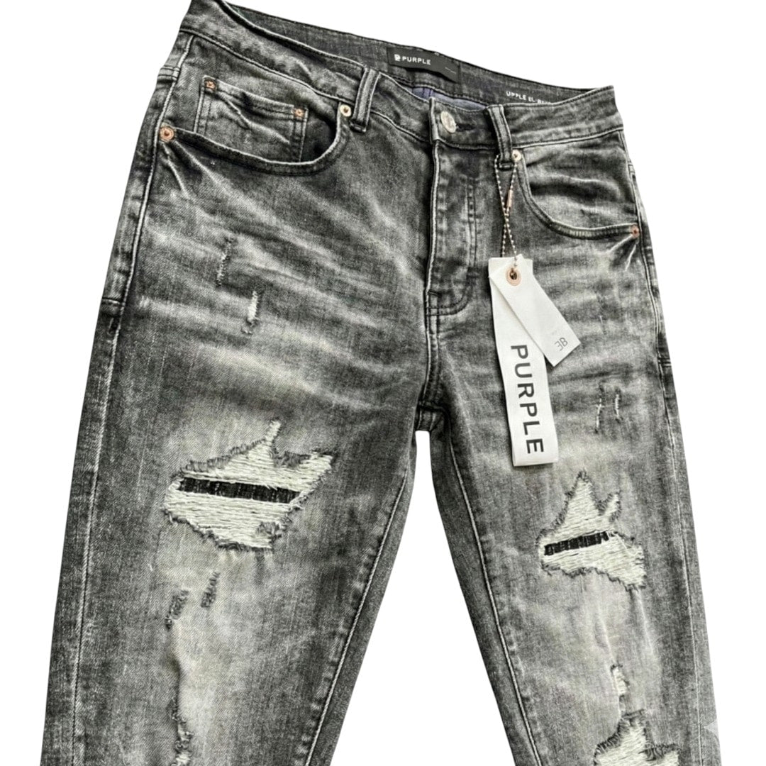 Purple Brand Gray Distressed Banda Jeans