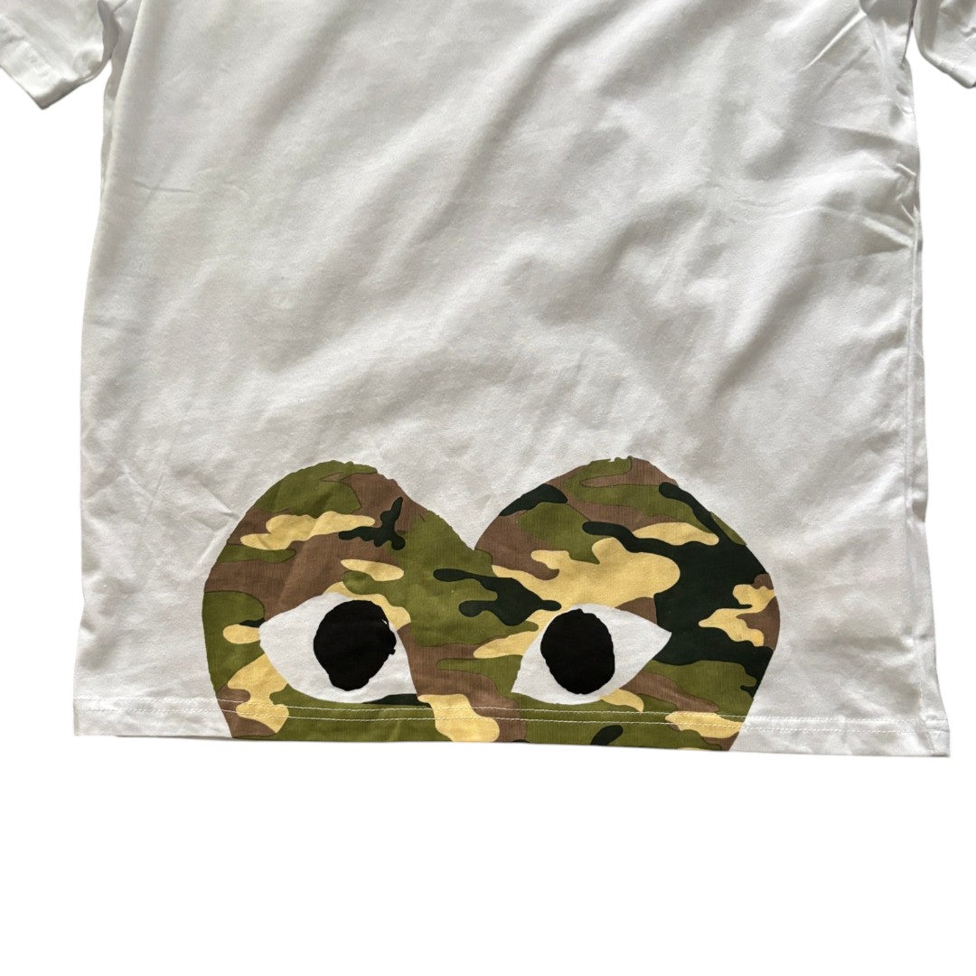 Commes De Garcons Camouflage White T -shirt