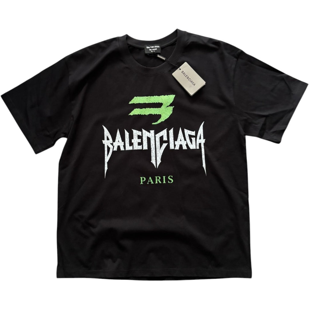 Balenciaga Black & Green Emblem T-shirt