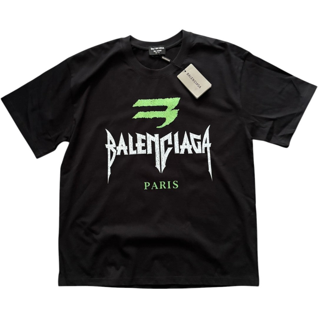 Balenciaga Black & Green Emblem T-shirt