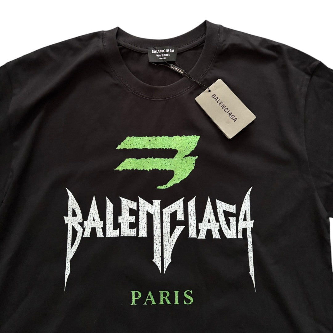 Balenciaga Black & Green Emblem T-shirt