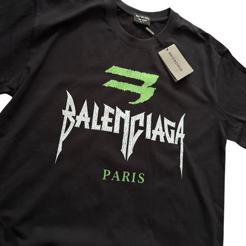 Balenciaga Black & Green Emblem T-shirt