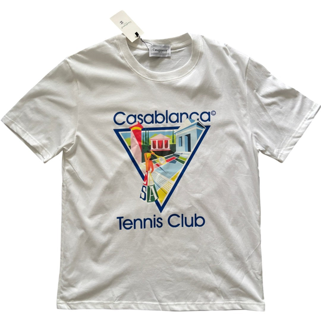 Casablanca Tennis Club T-Shirt White/Blue