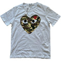 Commes De Garcons Double Heart Camouflage T-shirt LIMITED