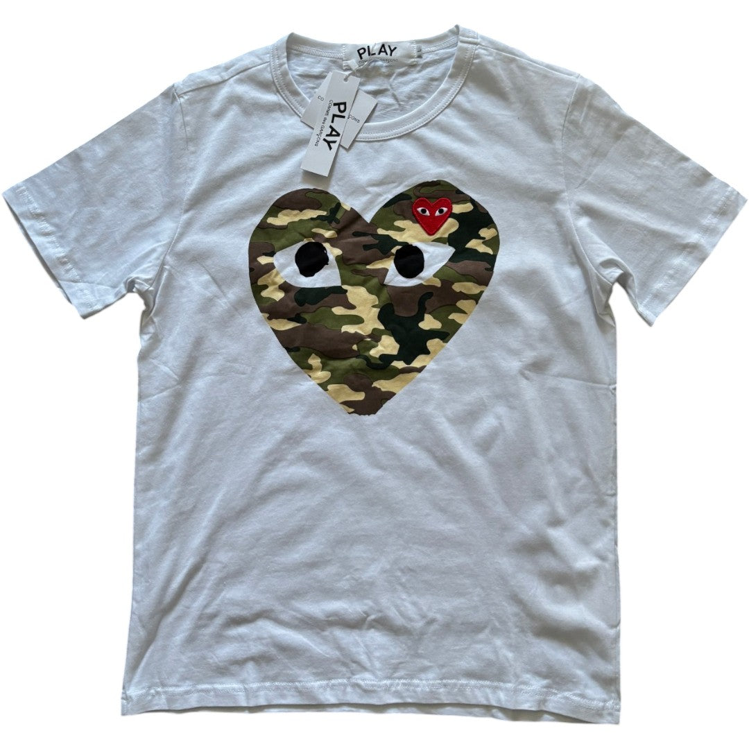 Commes De Garcons Double Heart Camouflage T-shirt LIMITED