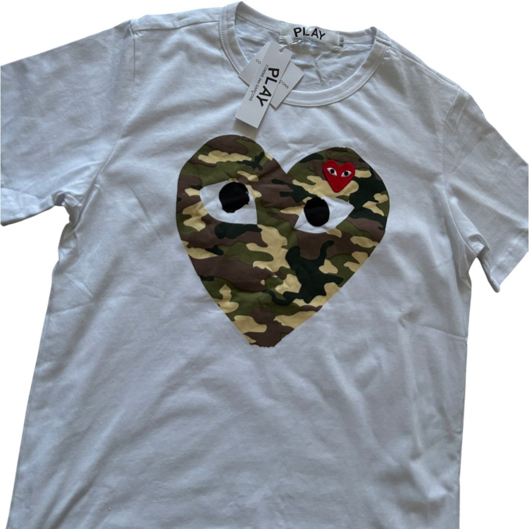 Commes De Garcons Double Heart Camouflage T-shirt LIMITED