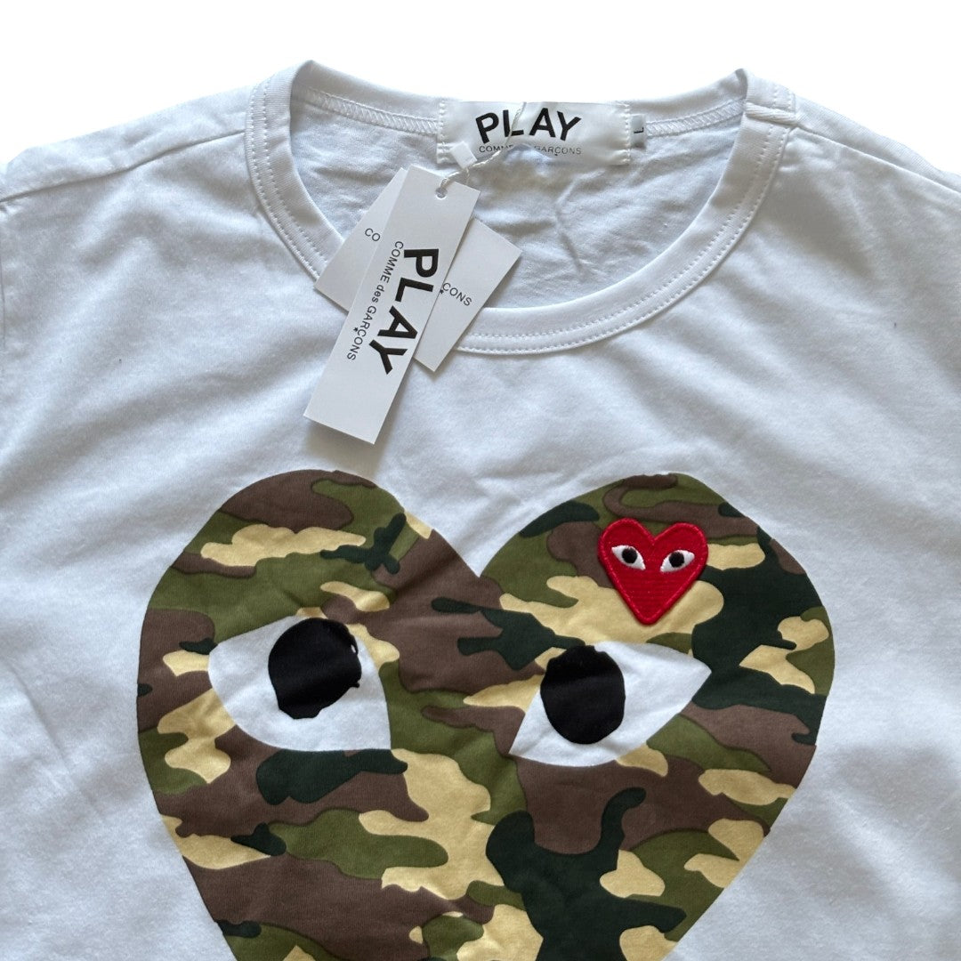 Commes De Garcons Double Heart Camouflage T-shirt LIMITED