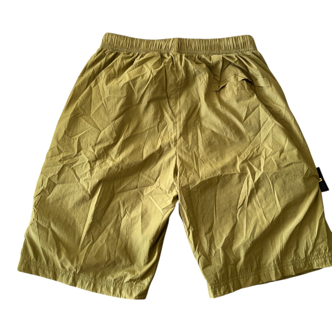 Stone Island Nylon Shorts Army Green Compass Badge Embossed Logo