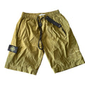 Stone Island Nylon Shorts Army Green Compass Badge Embossed Logo