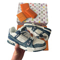 LV Navy Denim Monogram Trainers