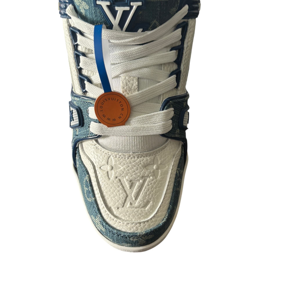 LV Navy Denim Monogram Trainers