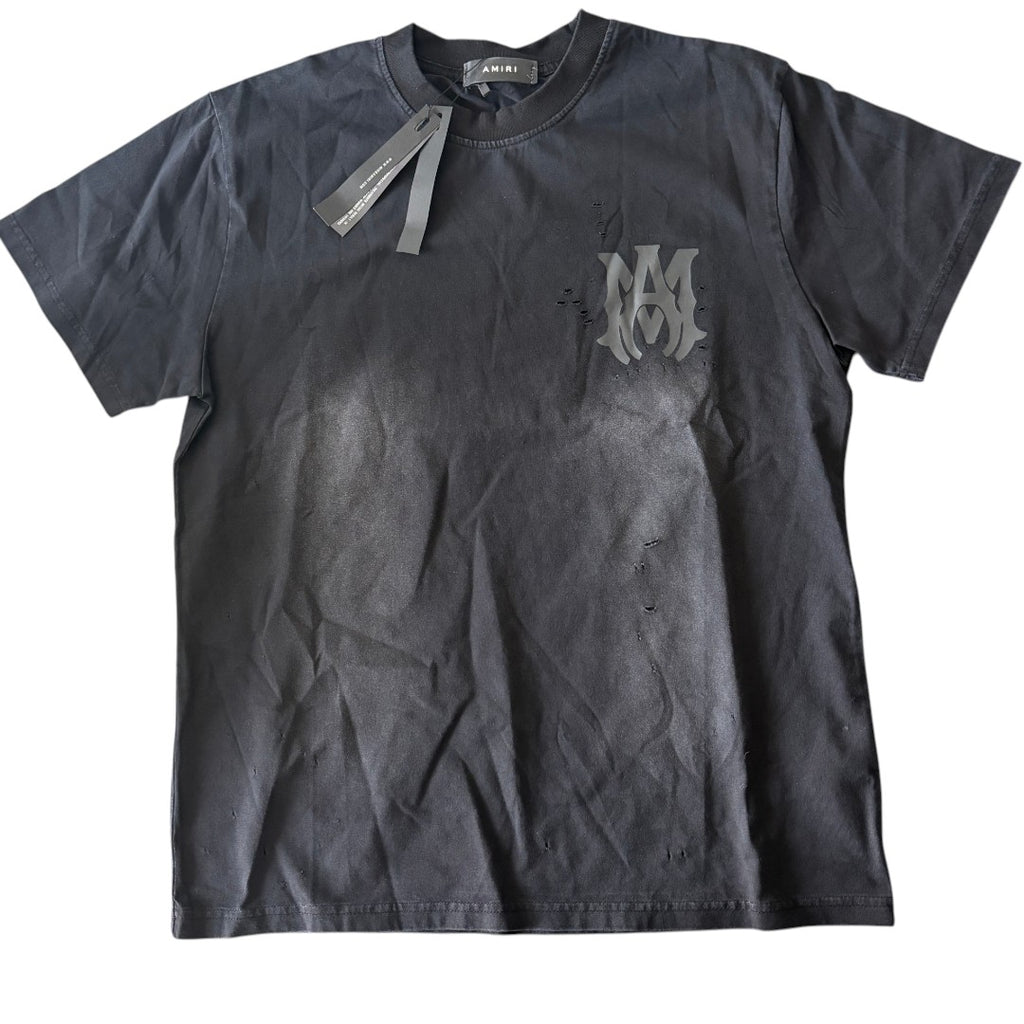 Amiri Distressed Black Washed '' MA '' T-shirt