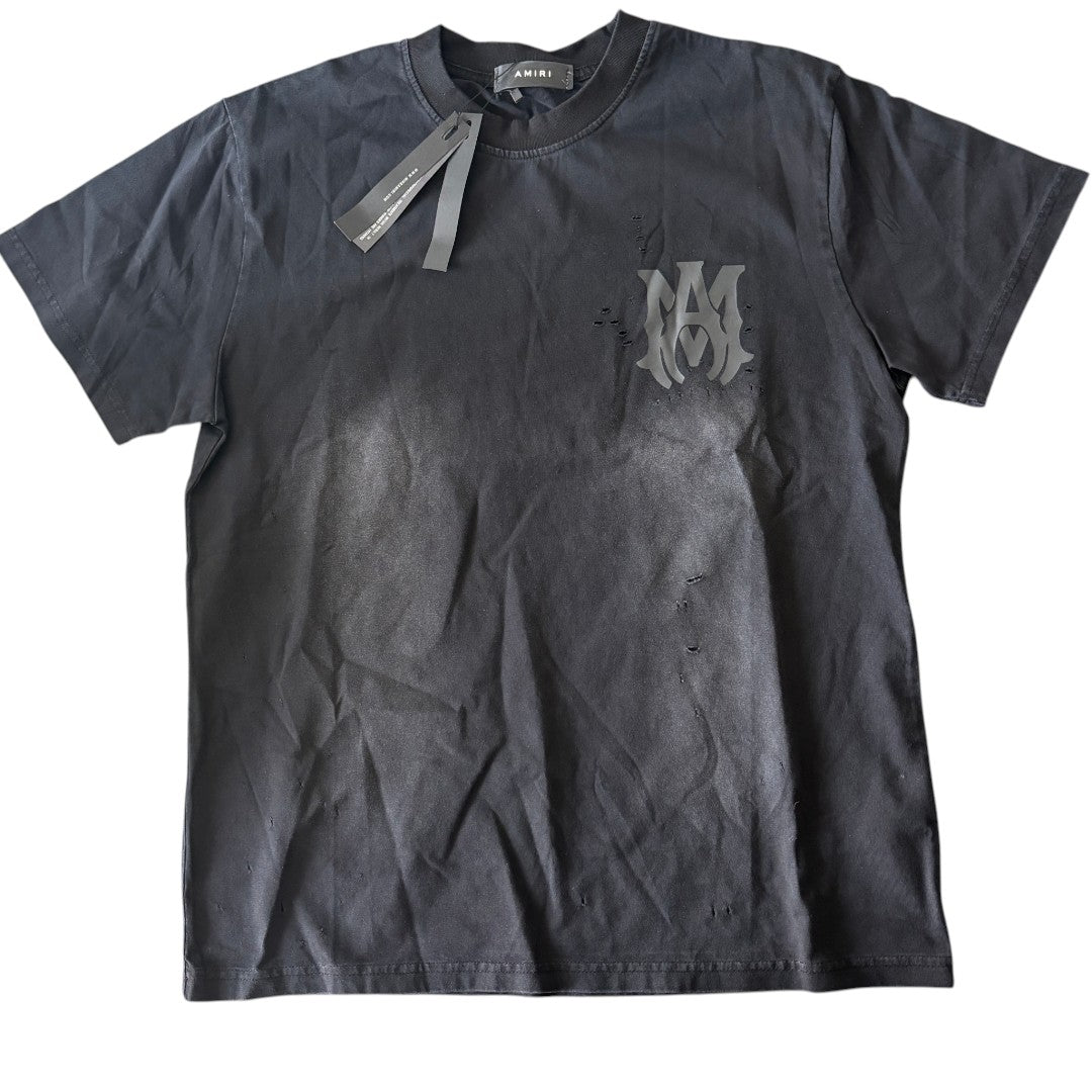 Amiri Distressed Black Washed '' MA '' T-shirt