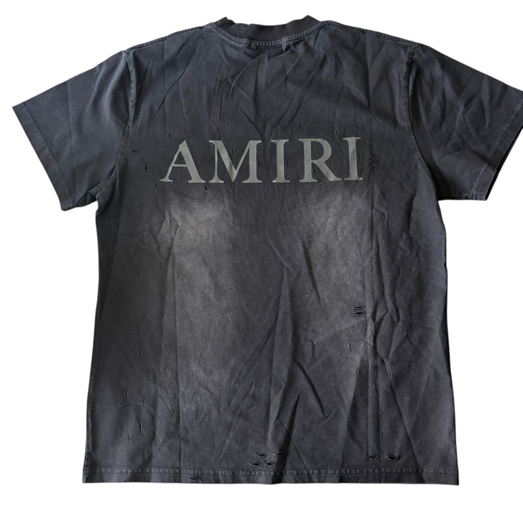 Amiri Distressed Black Washed '' MA '' T-shirt