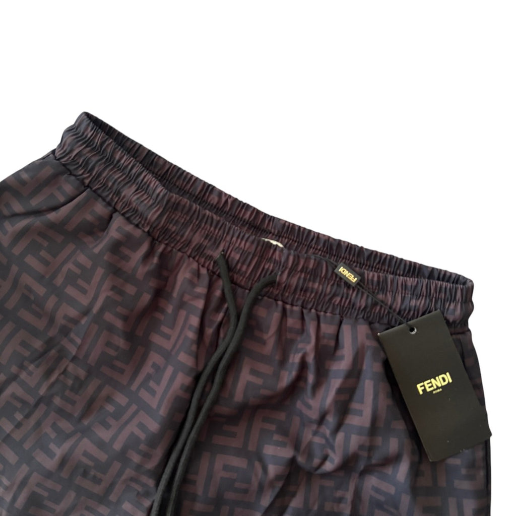 Fendi Brown Checked Swim Shorts