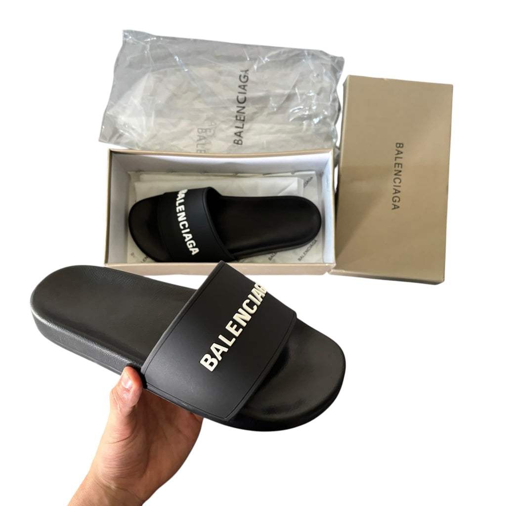 Balenciaga Black Slippers