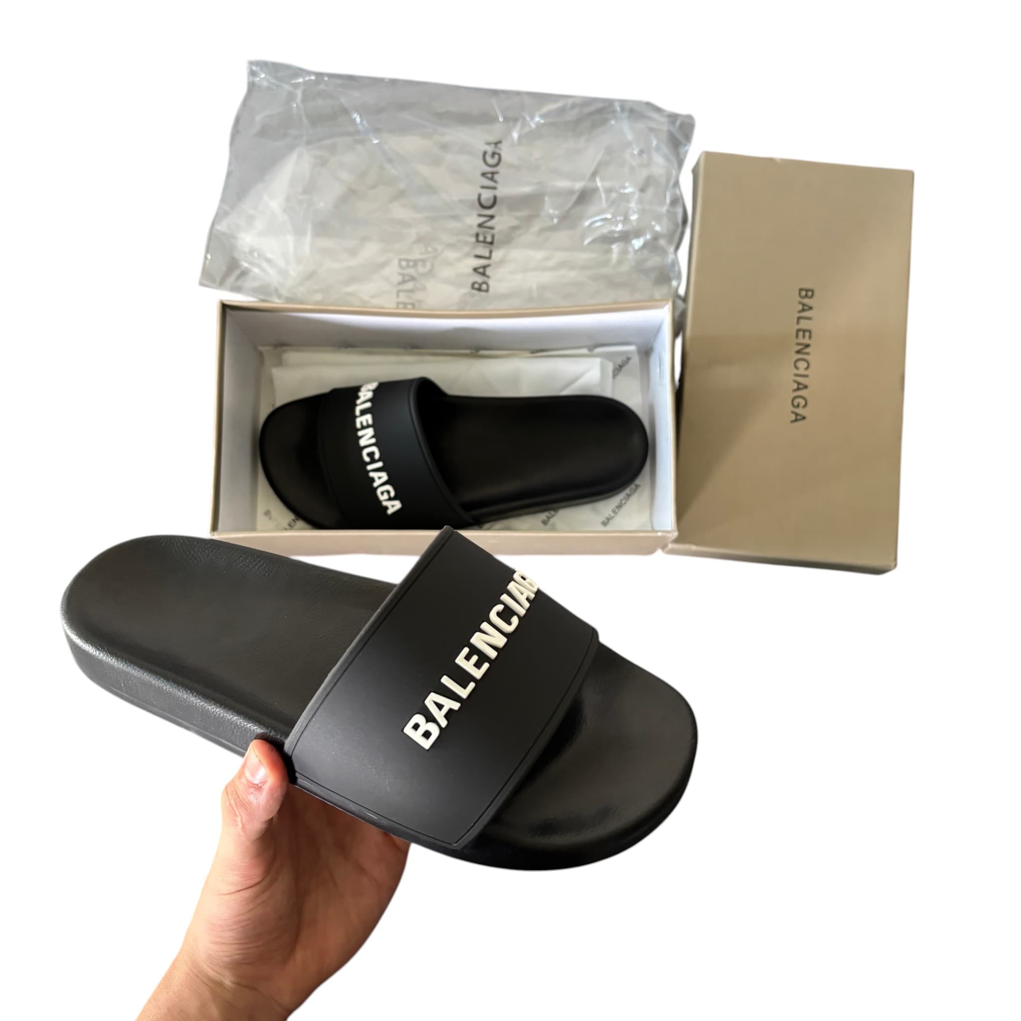 Balenciaga Black Slippers