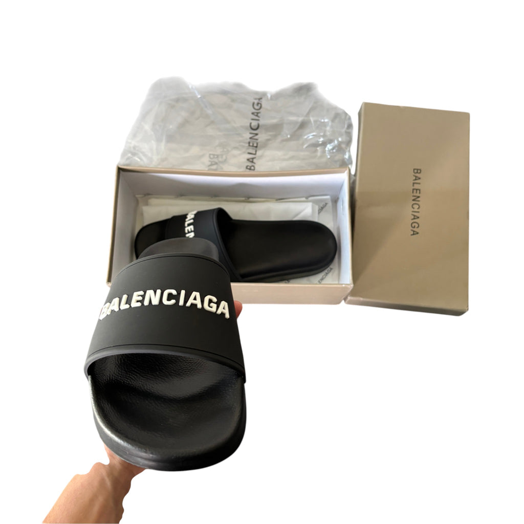 Balenciaga Black Slippers