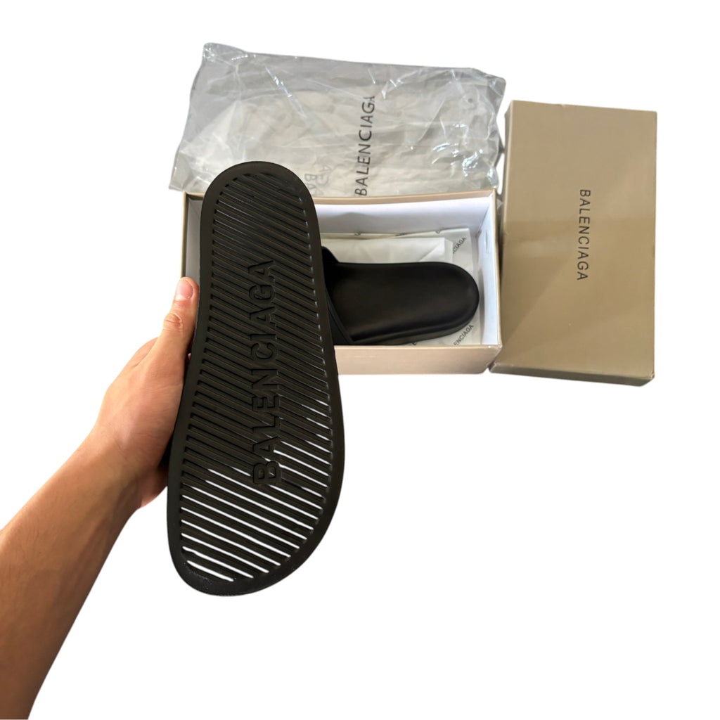 Balenciaga Black Slippers