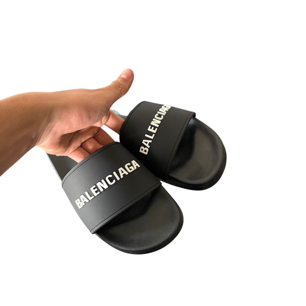 Balenciaga Black Slippers