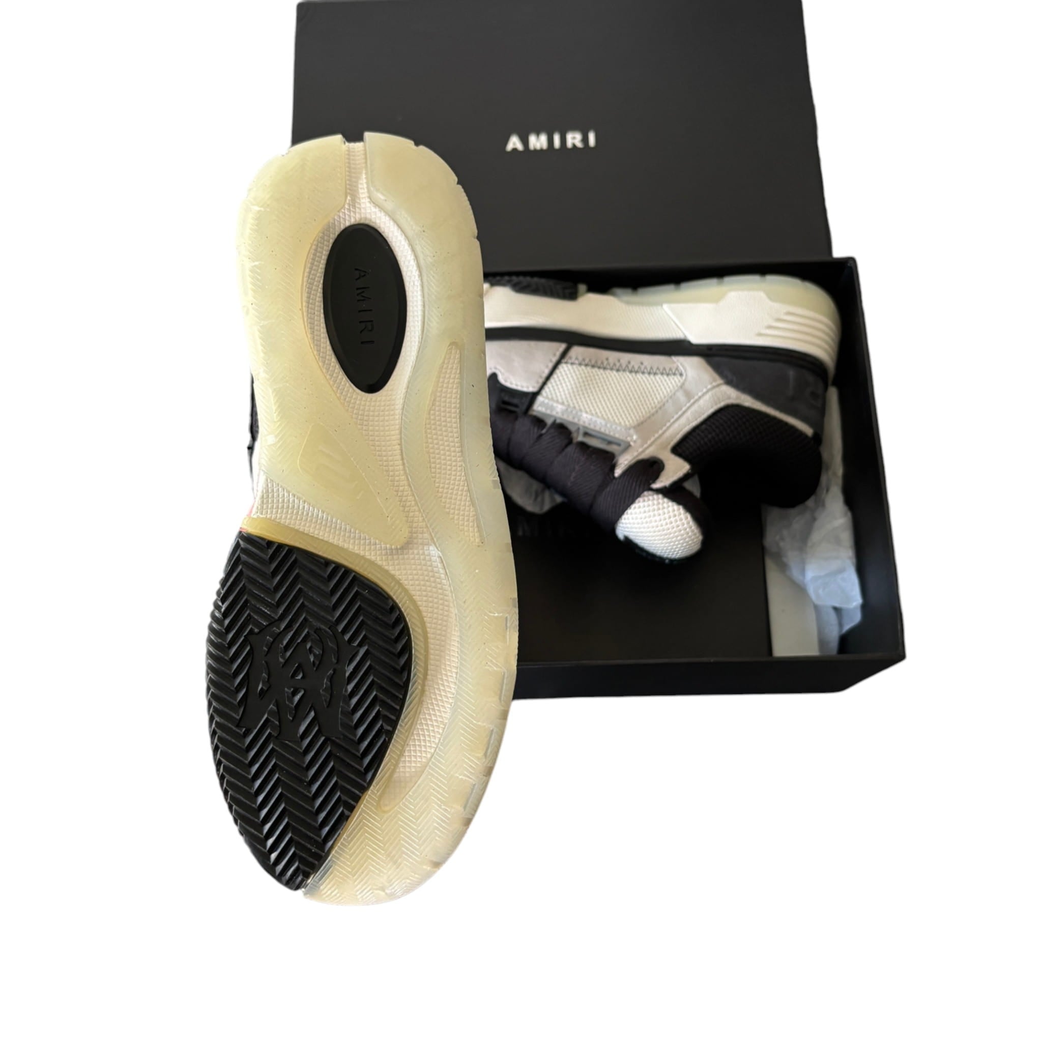 Amiri MA-1 Sneaker – Grey Suede, Black & White