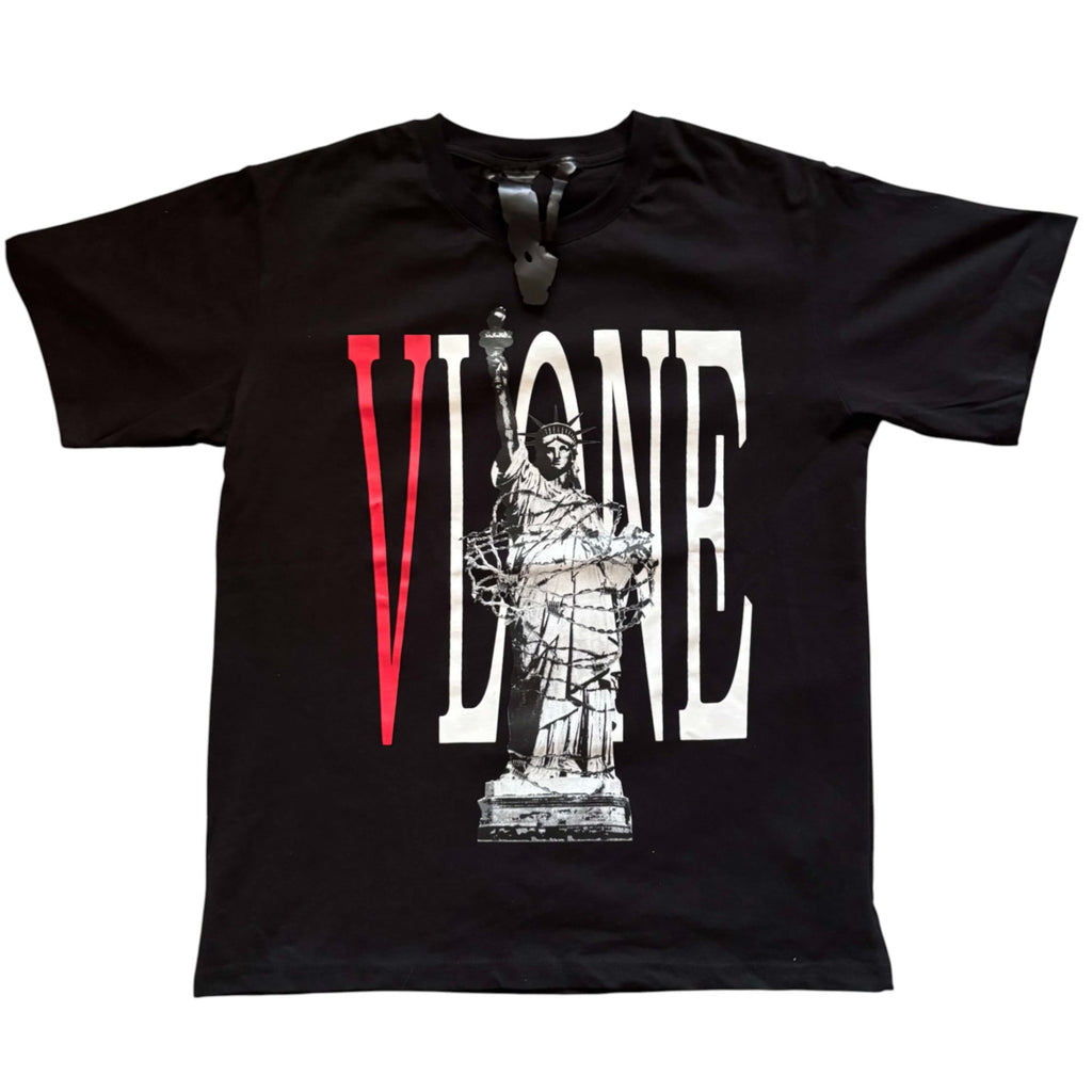 Vlone Black Statue of Libery Tee