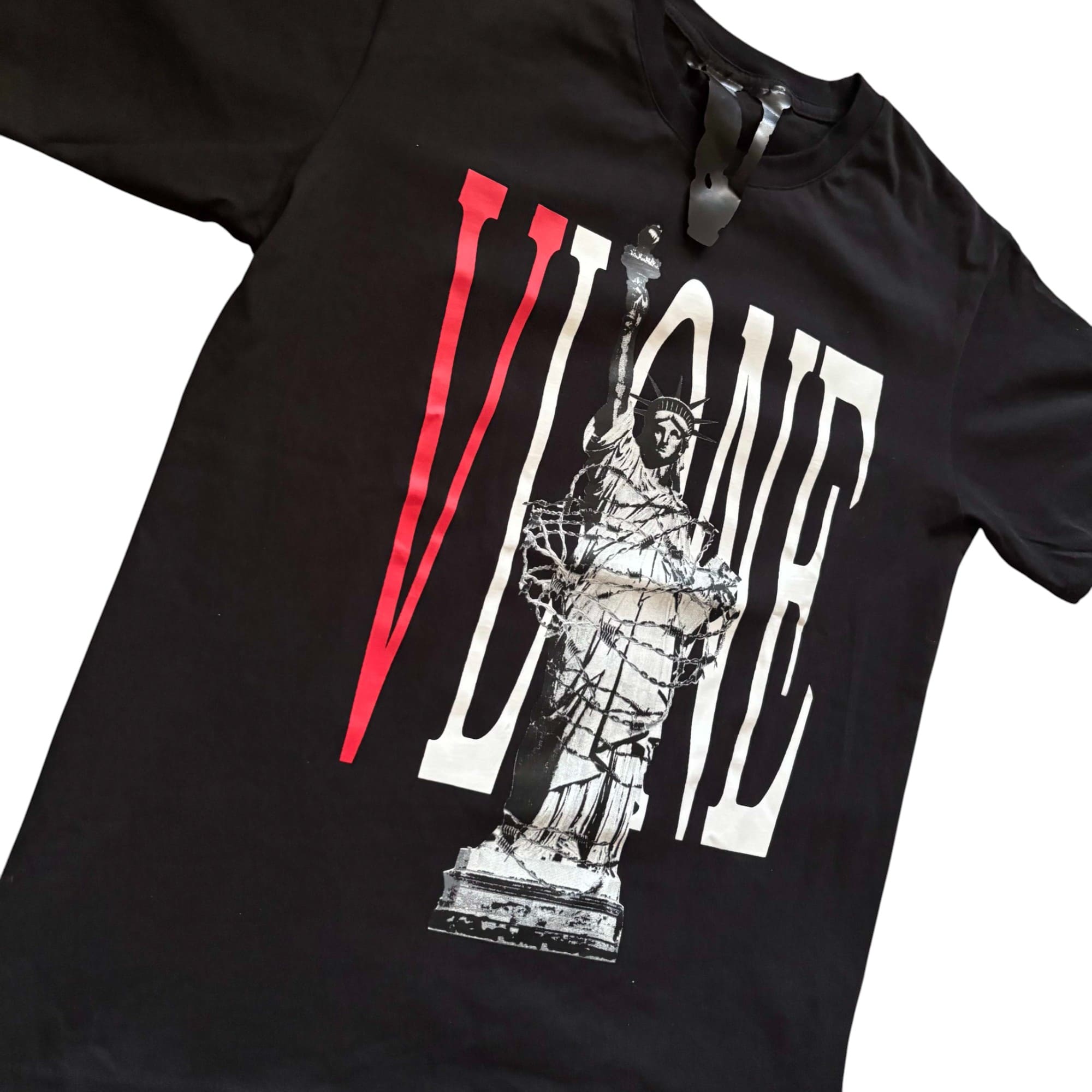 Vlone Black Statue of Libery Tee