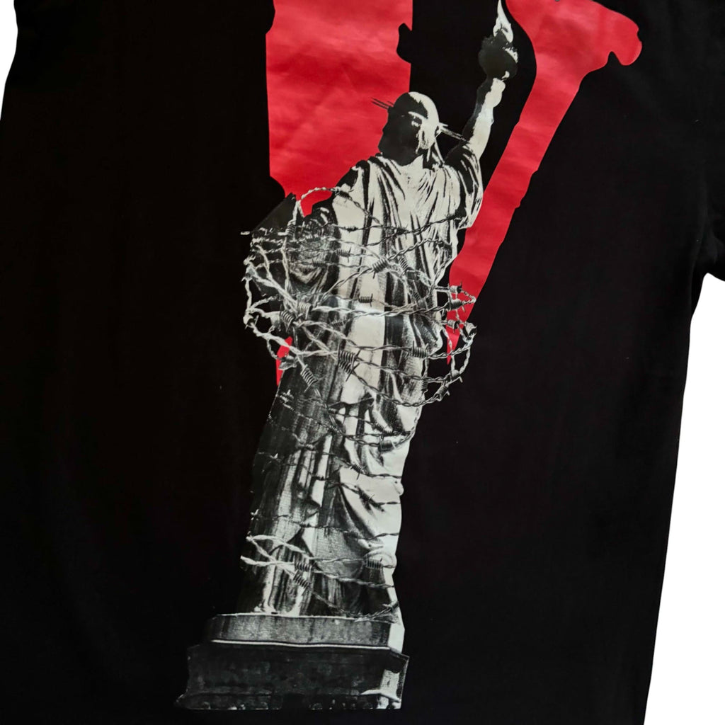 Vlone Black Statue of Libery Tee