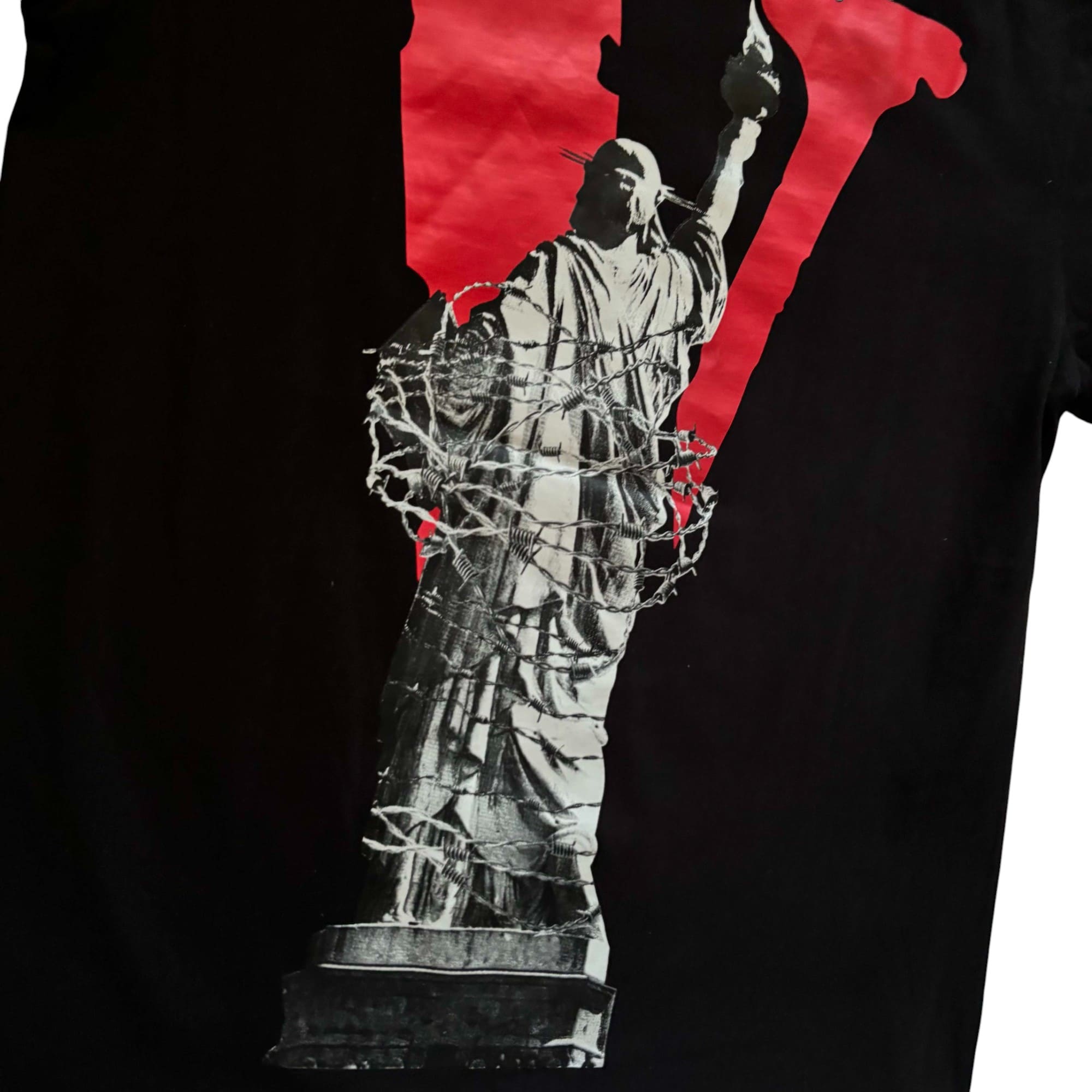 Vlone Black Statue of Libery Tee