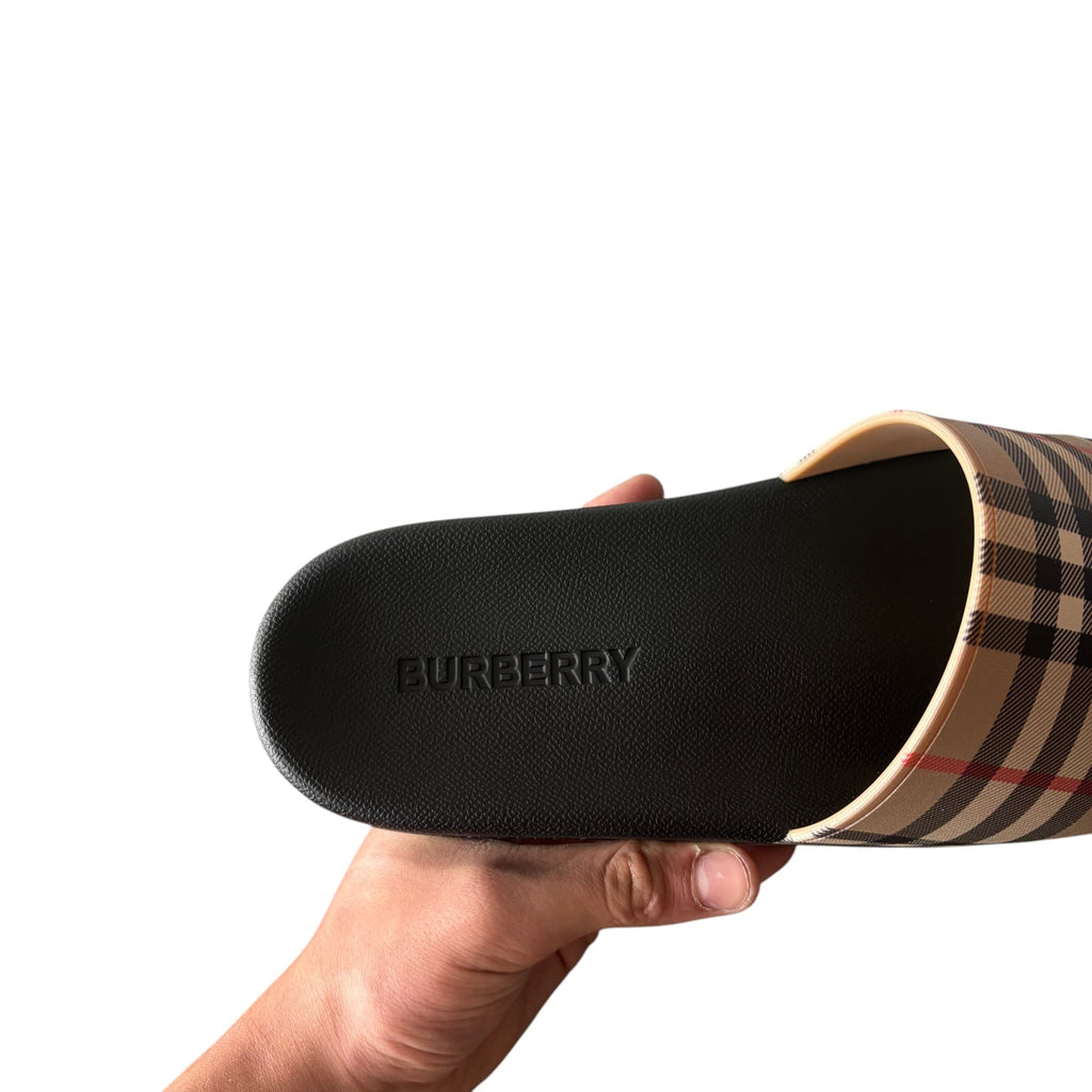 Burberry Limited Checked Monogram Slippers