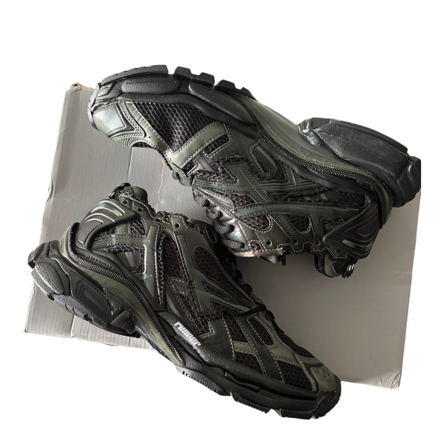 Balenciaga Black & Dark Green Runners