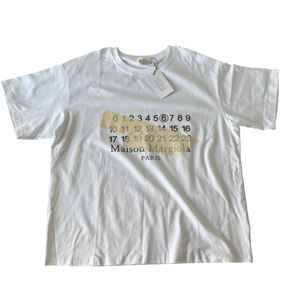 Maison Margiela Number ''6'' Beige Tape White T-shirt