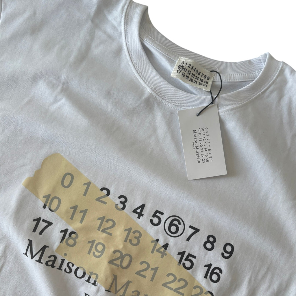 Maison Margiela Number ''6'' Beige Tape White T-shirt