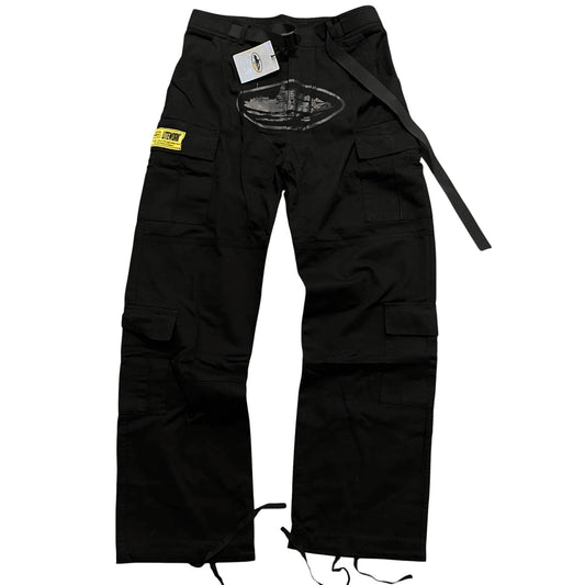 CRTZ Guerillaz Black Monochrome Cargo Pants  ''OVERSIZED ''