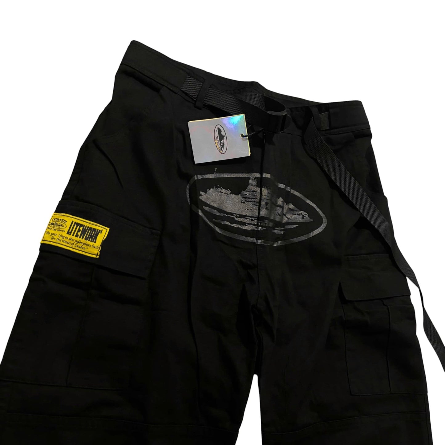 CRTZ Guerillaz Black Monochrome Cargo Pants  ''OVERSIZED ''