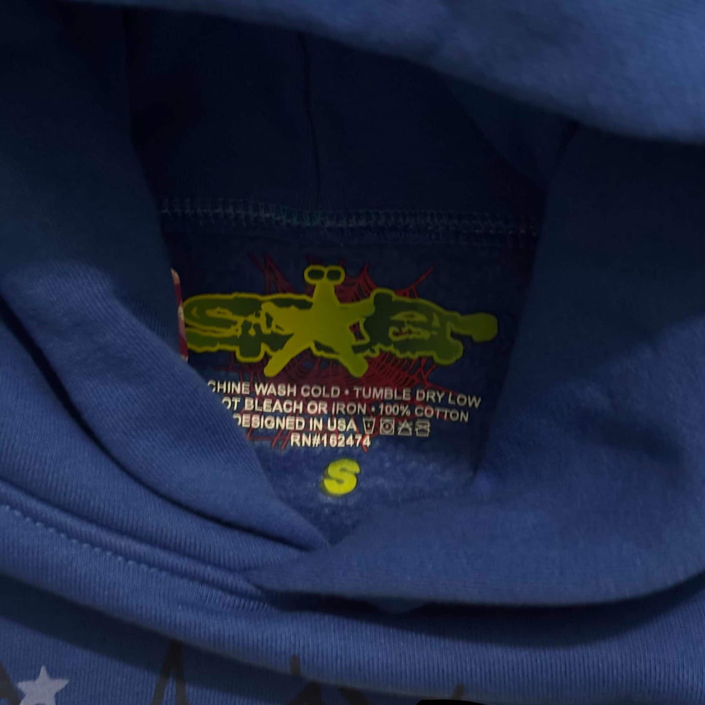 Sp5der Navy Blue Hoodie LIMITED
