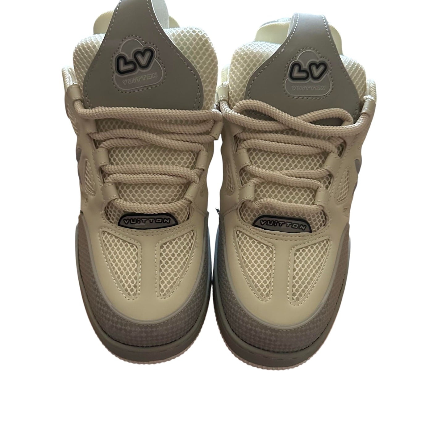 GRAY & WHITE L-V SKATE SNEAKER