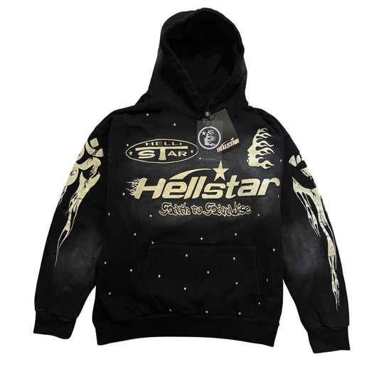 Black Hellstar Washed Hoodie 2.0
