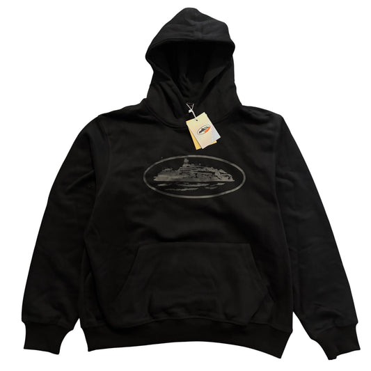 CRTZ Black Monochrome Print Hoodie
