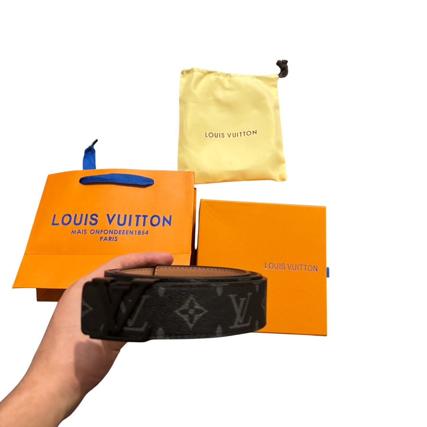 Lv Black Monogram Belt