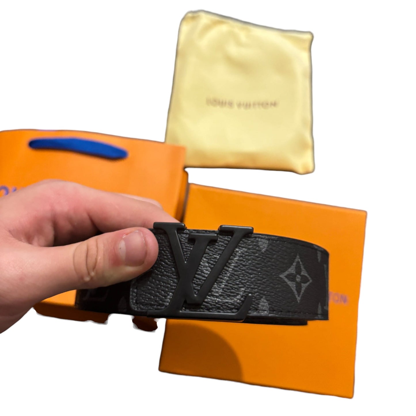 Lv Black Monogram Belt