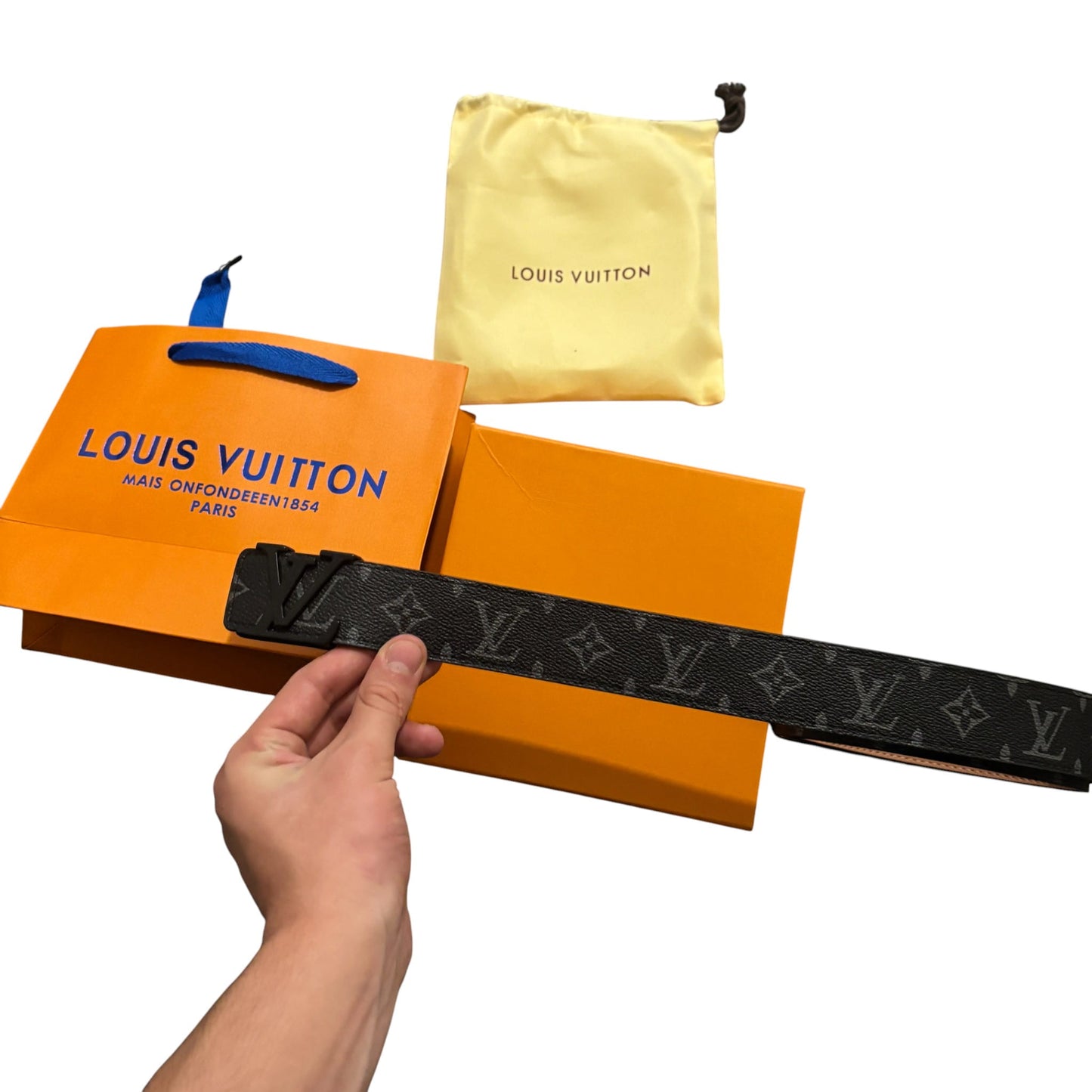 Lv Black Monogram Belt