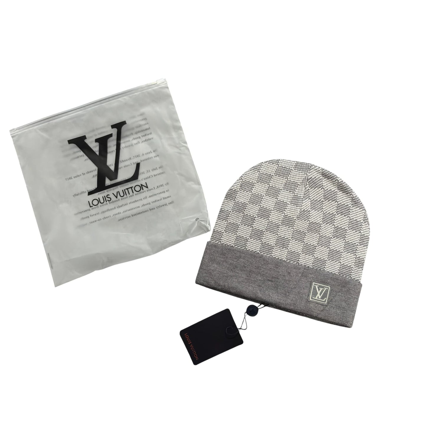 Lv Gray Monogram Beanie