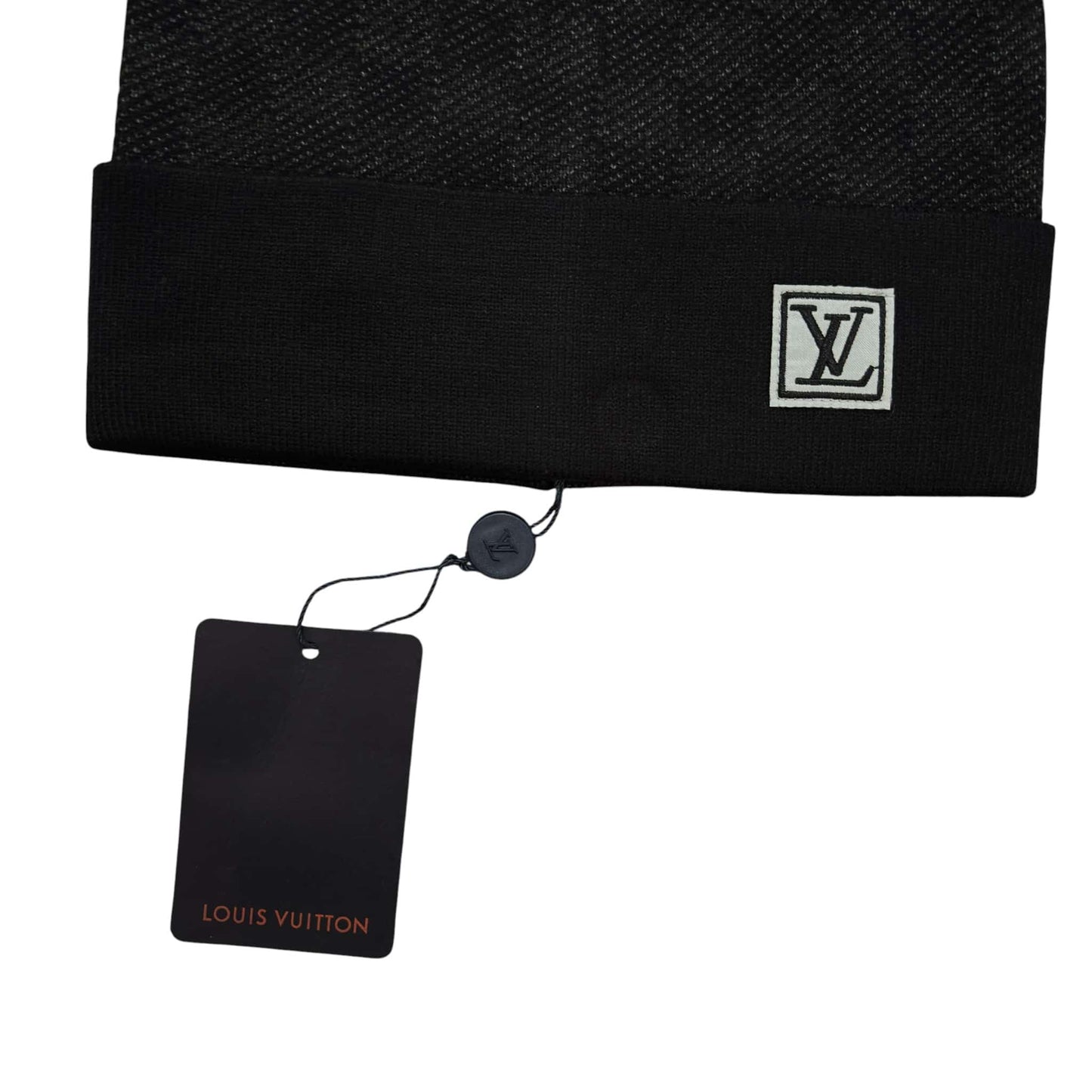 Lv Black Monogram Beanie